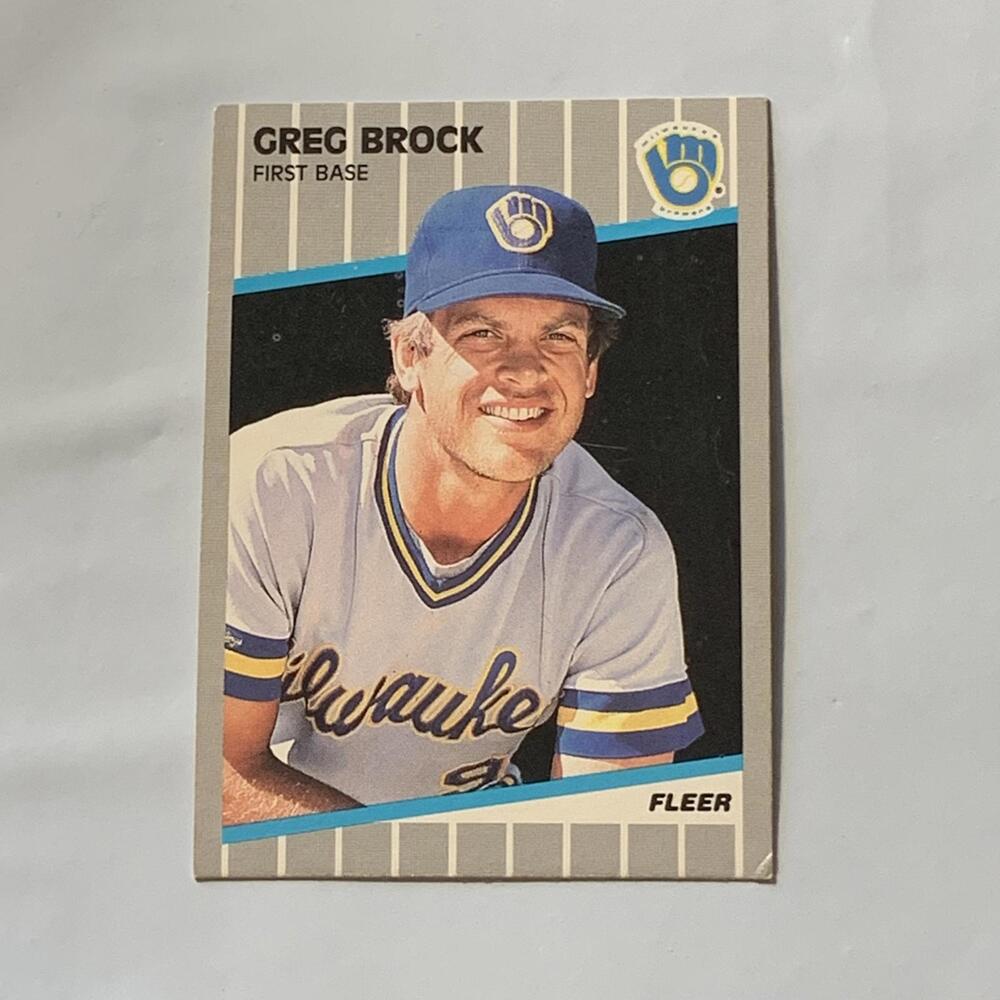 1989 Fleer Greg Brock‎ Milwaukee Brewers Baseball Card #181